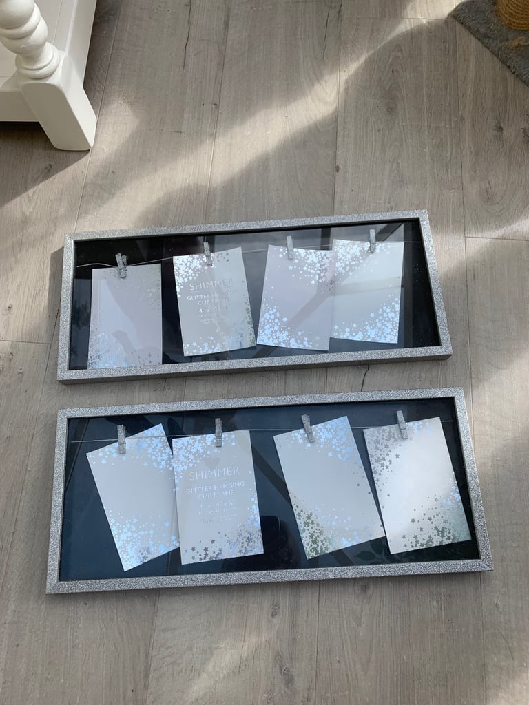 image for New/ unused multi photo frames silver sparkle rectangular