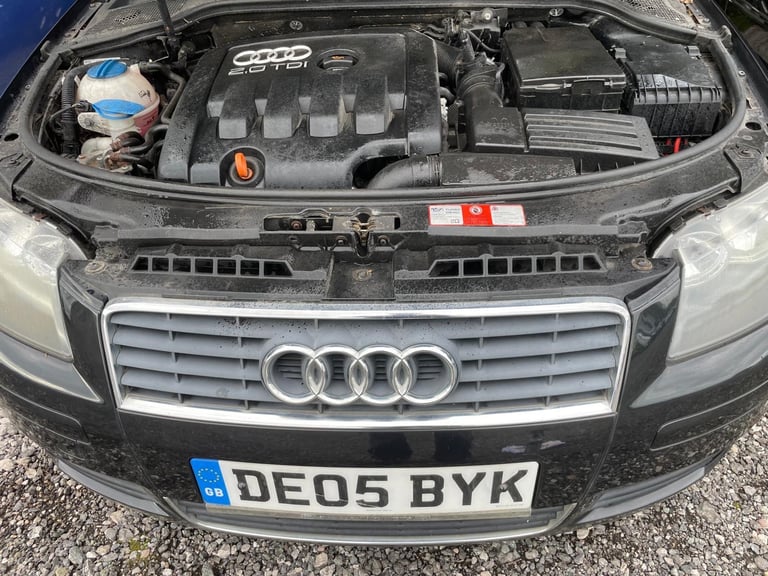 AUDI A3 2.0 TDI SE AUTOMATIC 05 REG BLACK 3 DOOR MOT AUGUST 2026 SERVICE HISTORY 48+MPG