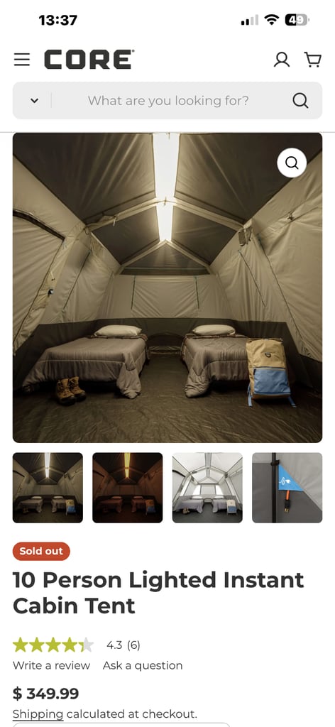 image for 10 people lighted tent