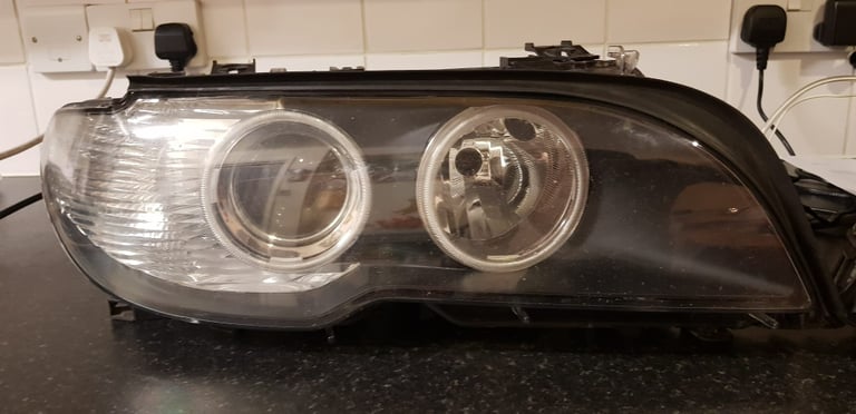 Genuine BMW 3 Series E46 Headlights Coupe Convertible Facelift with Angel Eyes