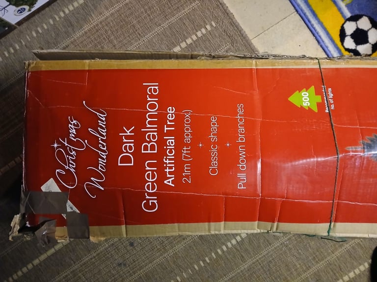 Christmas Tree, 7ft (2.1m) artificial, dark green colour, excellent condition