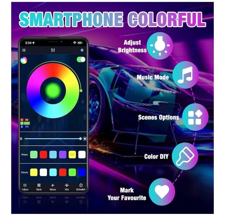 DAJILI Underglow Car Lights Kit