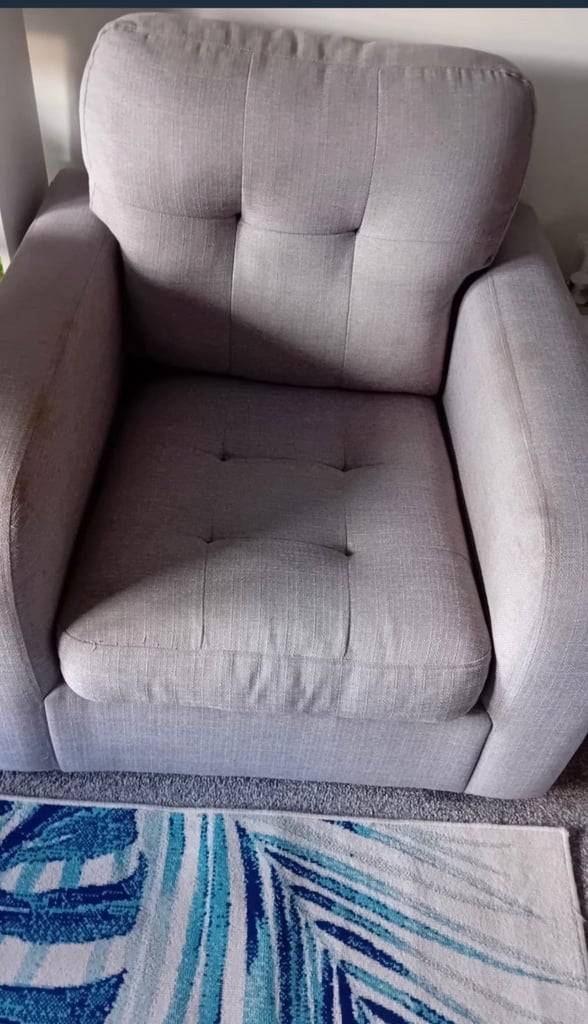 Grey fabric  Two seater sofa & one chair 