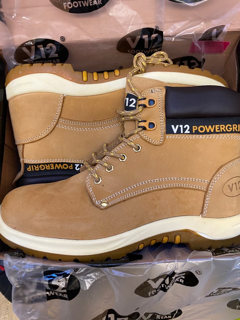 V12 Honey Nubuck Work Boots size 10