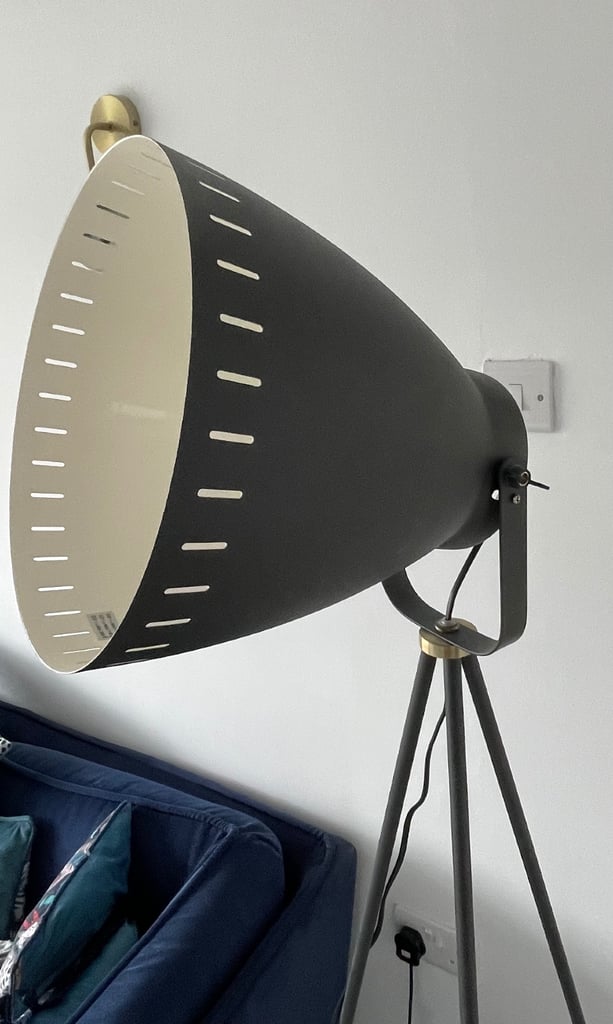 Dark grey metal floor lamp