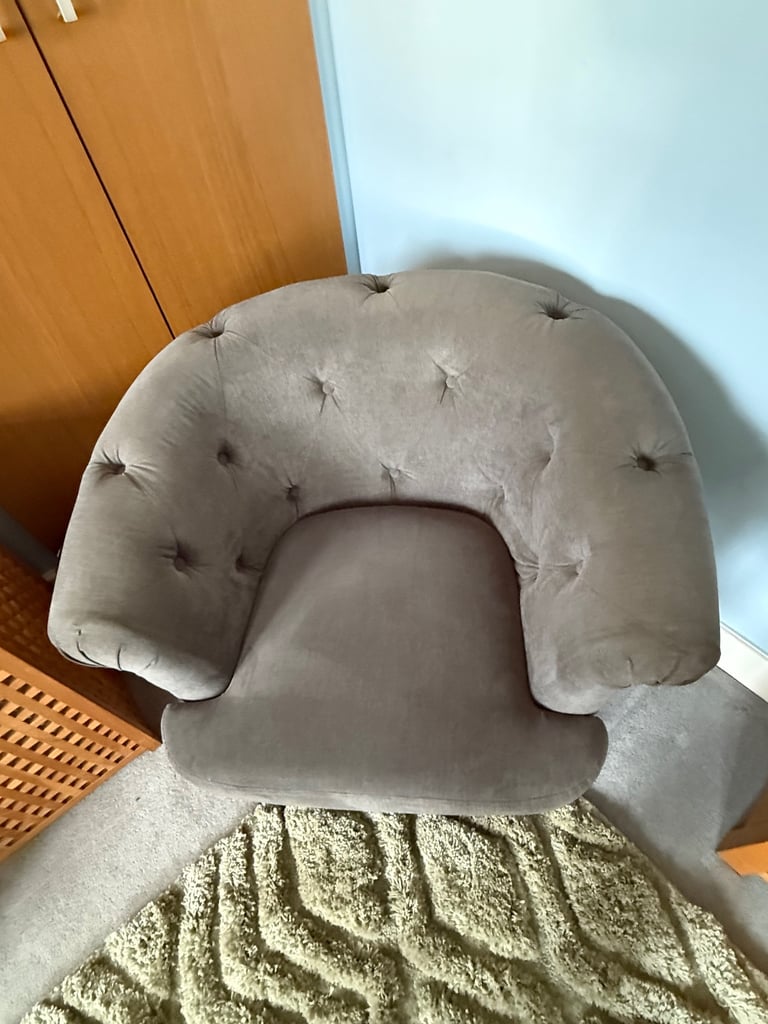 Gorgeous statement grey velvet armchair