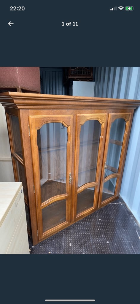 image for Large Light Oak Display Cabinet Bookcase with shelves 