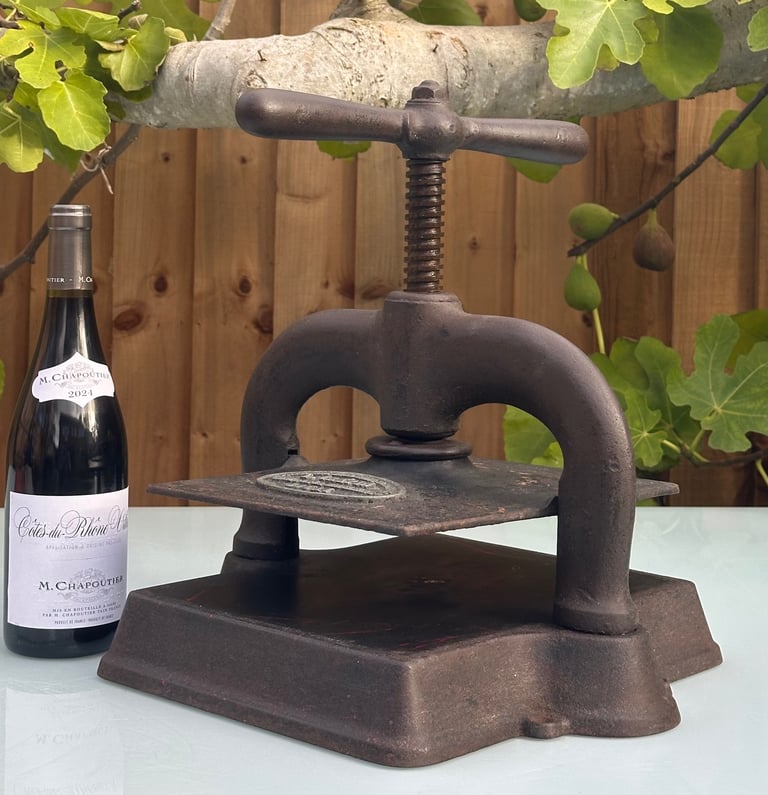 ANTIQUE FRENCH CAST IRON BOOK PRESS, NOTAIRE COPY BINDING PRESS - L CREPIN DOUAI, 1900s - WILL POST!