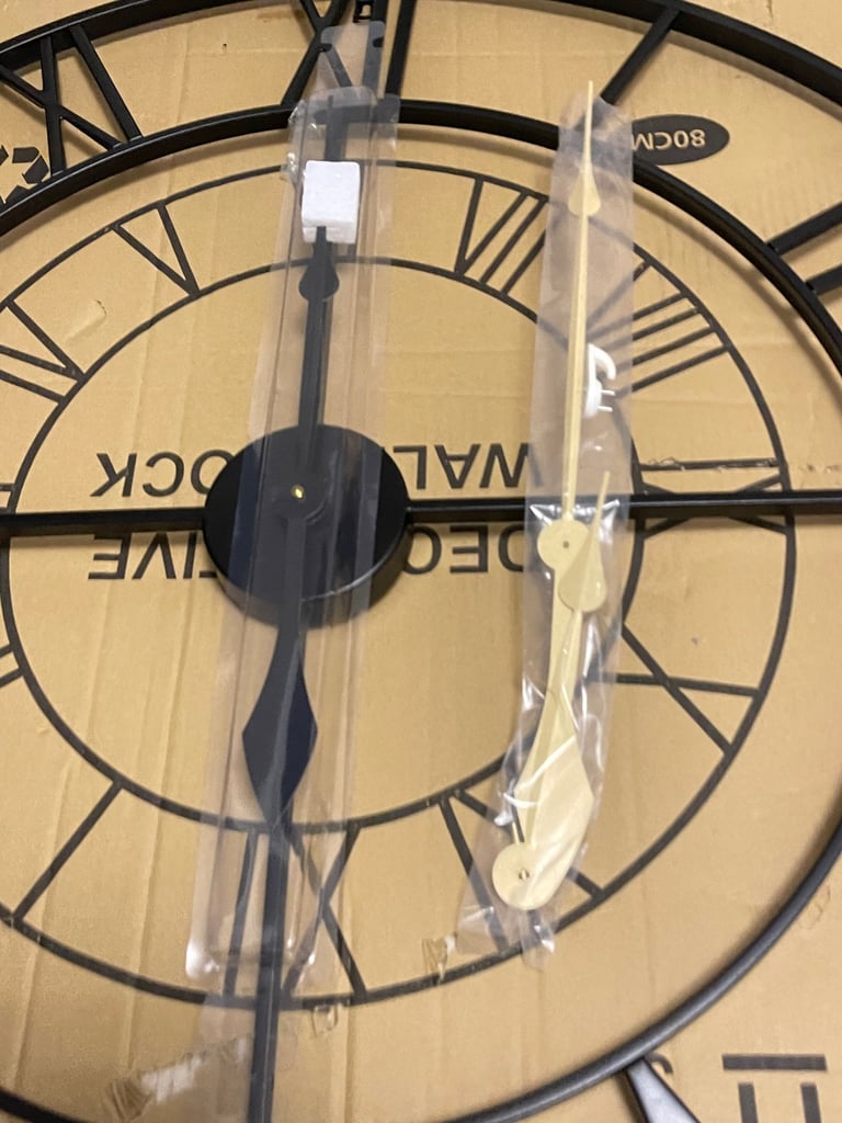 Brand New super large 30 inch 80 cm metal Skelton silent non ticking wall clock