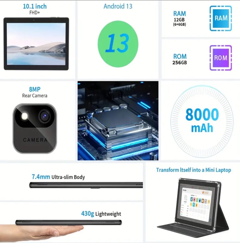 10.1” Android Tablet - 256Gb - NEW