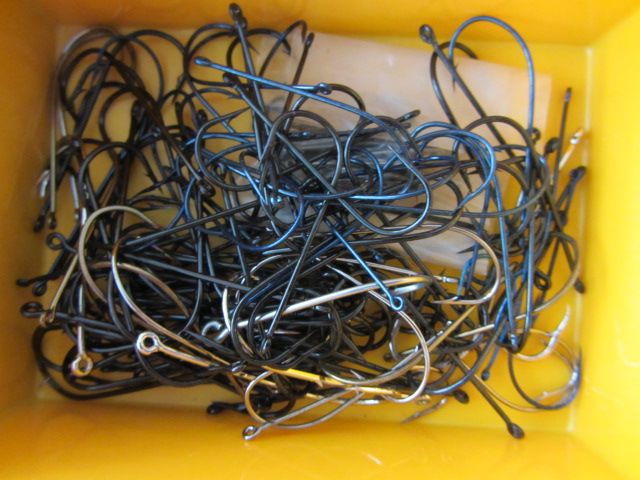 Large Assortment of sea fishing tackle in organiser box