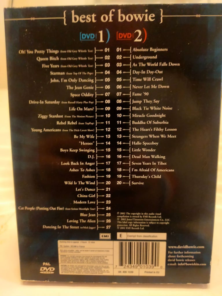 David Bowie ‎– Best Of Bowie Label: 2 × DVD 