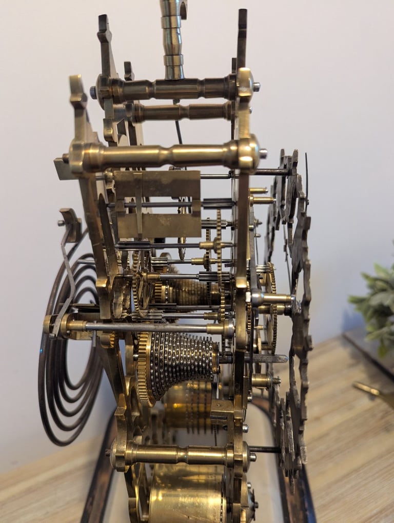 A Fine Large Victorian Twin Fusee Skeleton Clock c1870