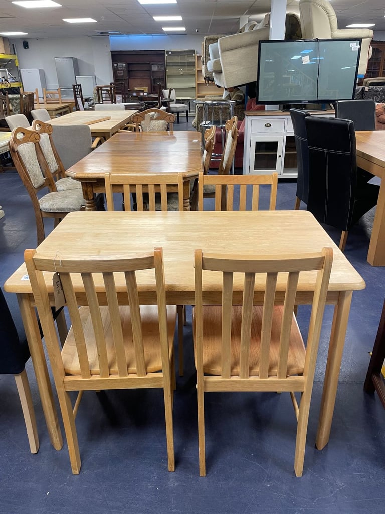 image for Beech Dining Table & 4 Chairs Set TCL Reuse 99816