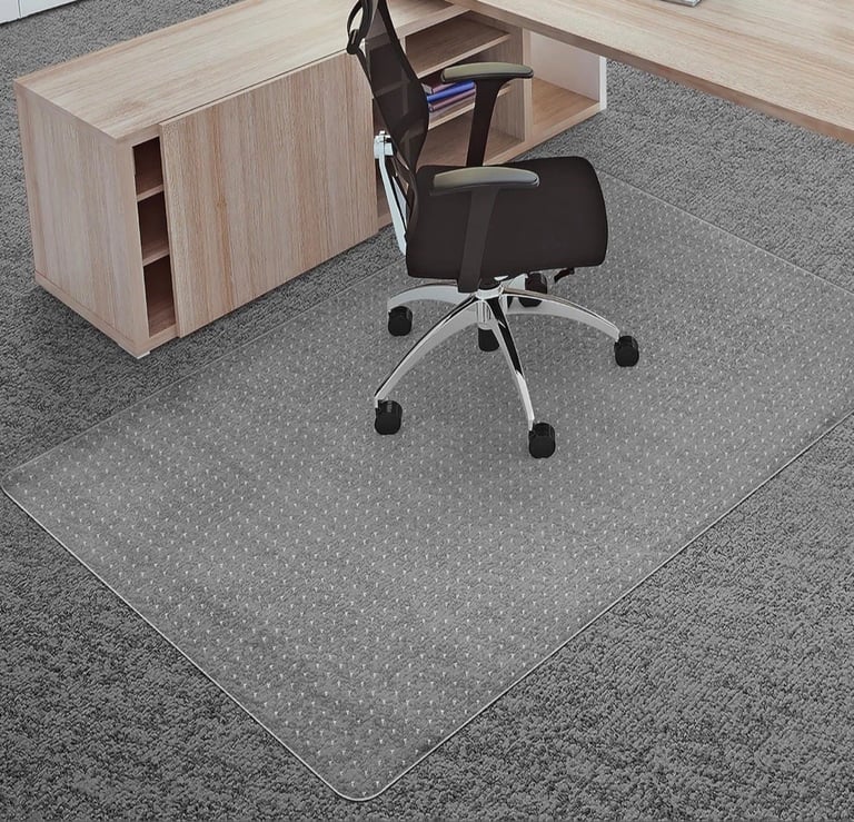 New in box . BesWin 90 x 120 cm Transparent Office Chair Mat – Carpet Protection & Easy Glide