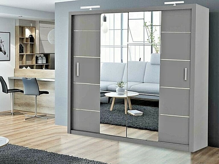 BRANDED SLIDING WARDROBES AVAILABLE WITH MIRROR AND EXTRA INTERNAL SPACE