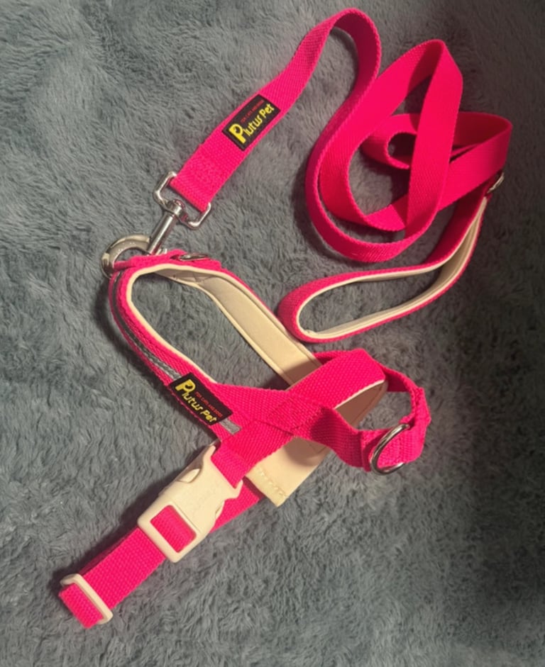 NEW Pets Purest Hot Pink Dog Harness Lead Size Small Set