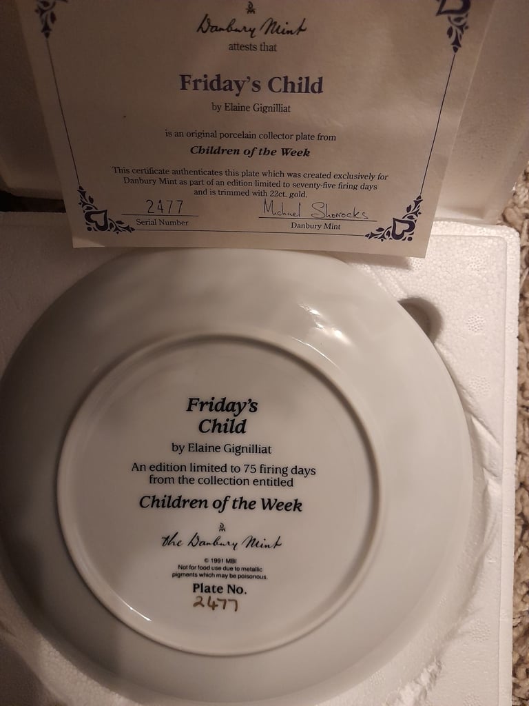 Wall plates 8 Limited Editions by Danbury Mint