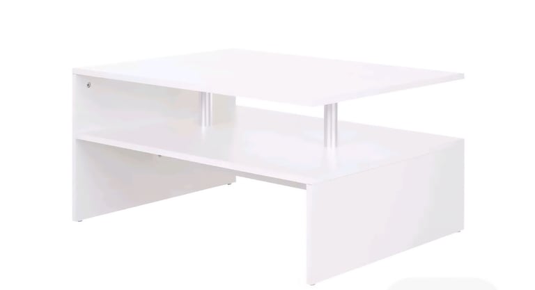 image for Coffee Table -2 Tier -White Colour- New Condition