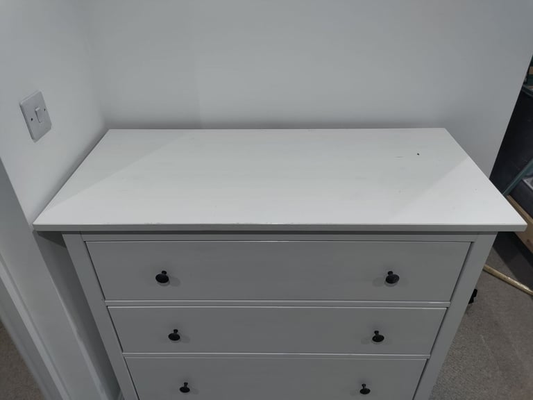 White Ikea Hemnes chest of drawers