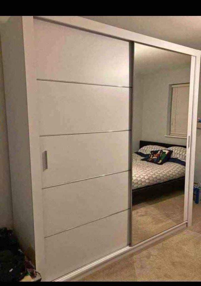 Sliding Mirror Doors Wardrobe- Mirror Door wardrobes-2 and 3 door wardrobe-MDF wood free delivery