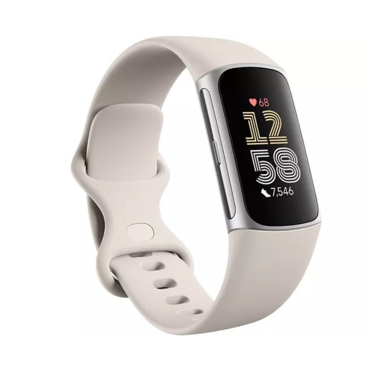 image for Fit bit Charge 6 Fitness Tracker - Porcelain, Silicone Strap, Universal