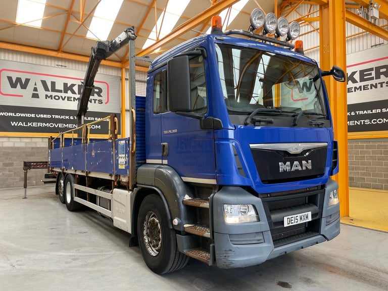 image for MAN TGS 26.360, *EURO 6* 6X2 26 TONNE DRAWBAR SPEC FLATBED/CRANE 