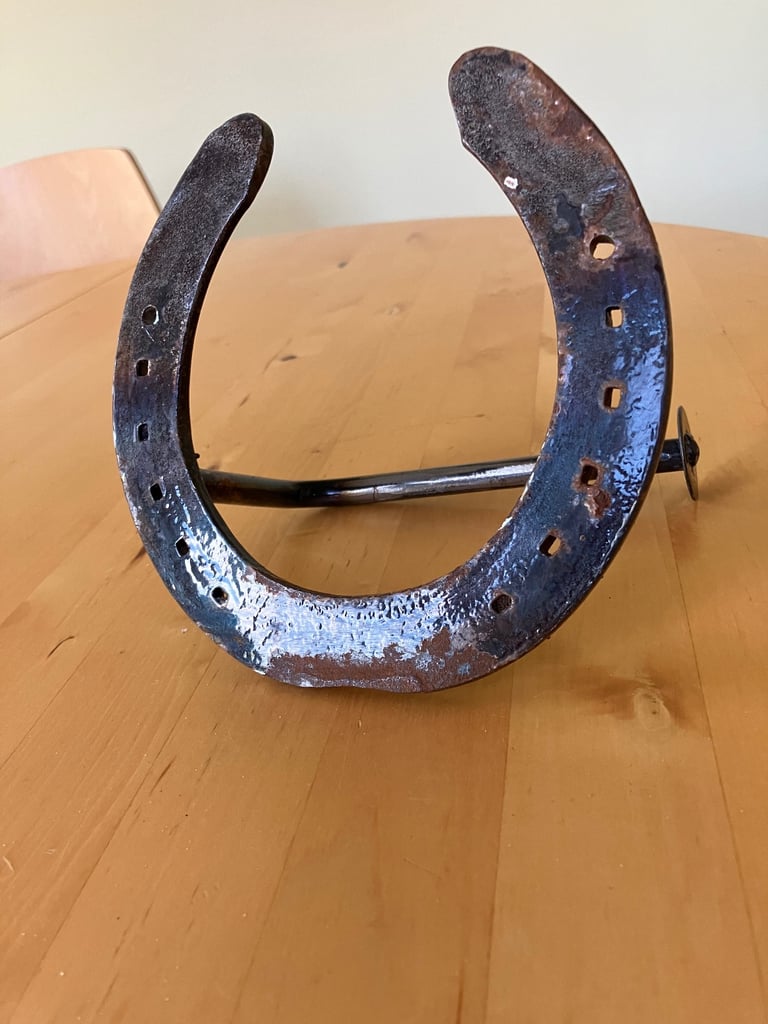 Horse shoe toilet paper holder