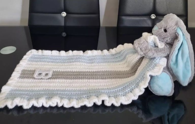 Crochet Baby Comfort Blankets, Personalised