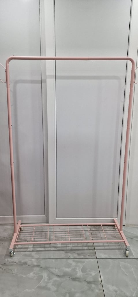 HOMIDEC Coat Stand, 160x100cm Coat Rack with Shoe Bench Removable Hooks Hanging Rail, 