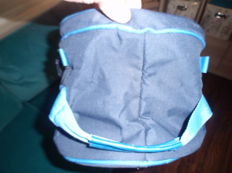 Childs horse riding safety helmet and storage bag