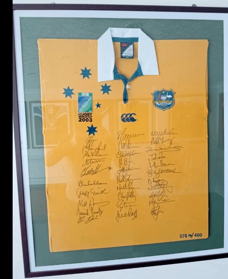 image for 2003 Rugby World Cup Final Signed Australian Rugby Shirt In Frame