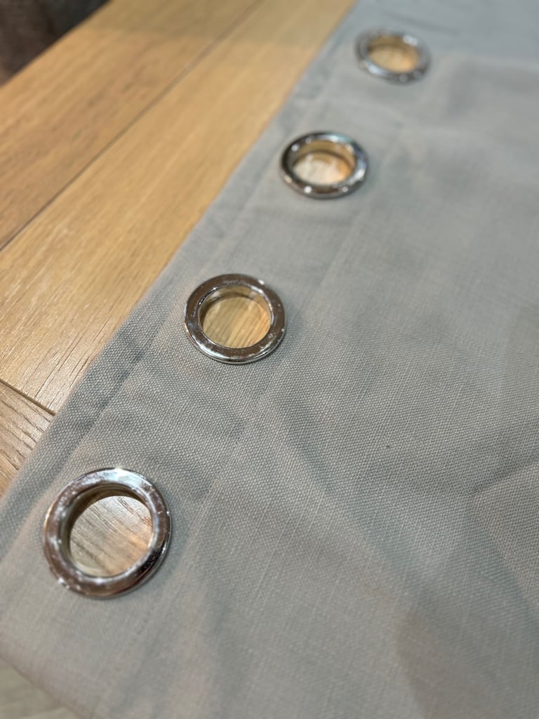 Grey eyelet curtains