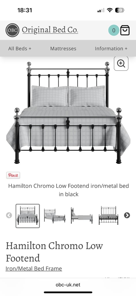 image for King size metal bed frame. 