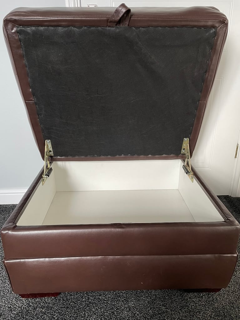 Leather Storage Stool 