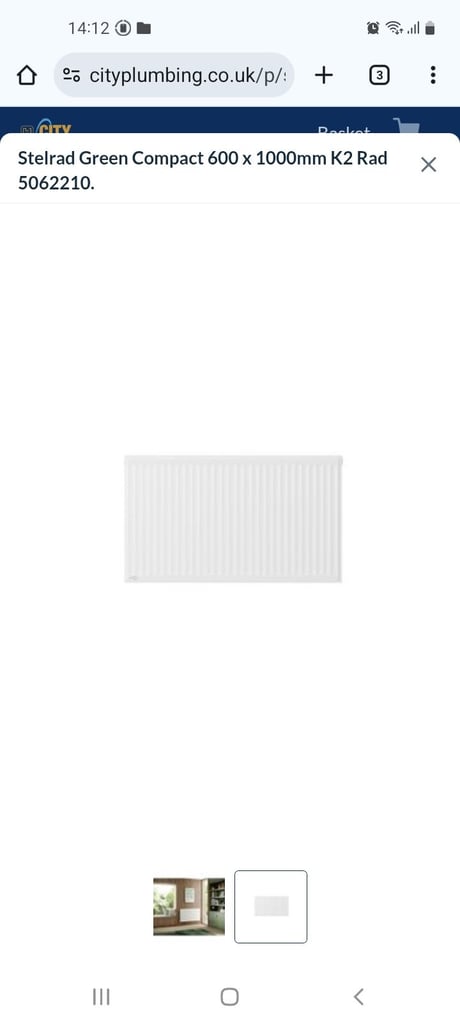 Stelrad Radiator - 600 x 1000 mm - Unused