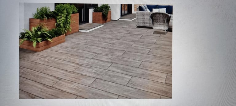 image for Porcelain Paving Tiles (Planks), New, Premier Paving & Tiles, Oakwood collection, Walnut colour