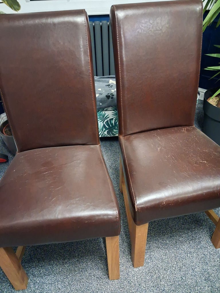 6 leather dining chairs