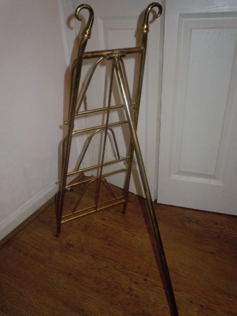 RARE ANTIQUE THREE TIER MAGAZINE BOOK RACK STAND 