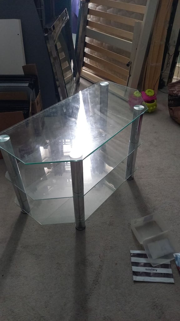 Glass tv stand