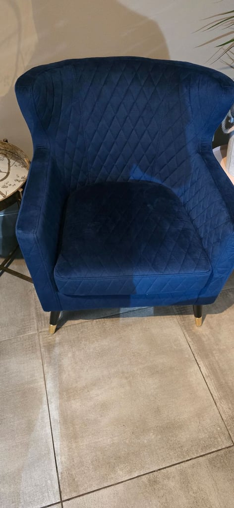 image for Brand new blue fabric armchair 