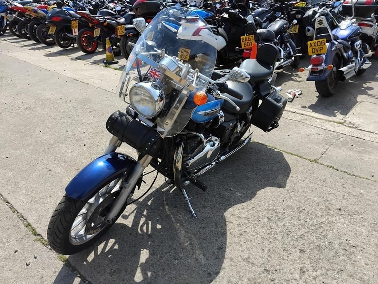 2007 57 TRIUMPH BONNEVILLE AMERICA 865 BLUE CLASSIC CUSTOM CRUISER PANNIERS