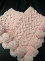 hand knitted poncho and hat 1-2yrs 