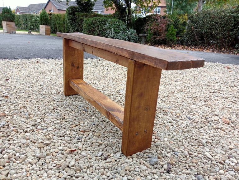 Handmade oak top bench 