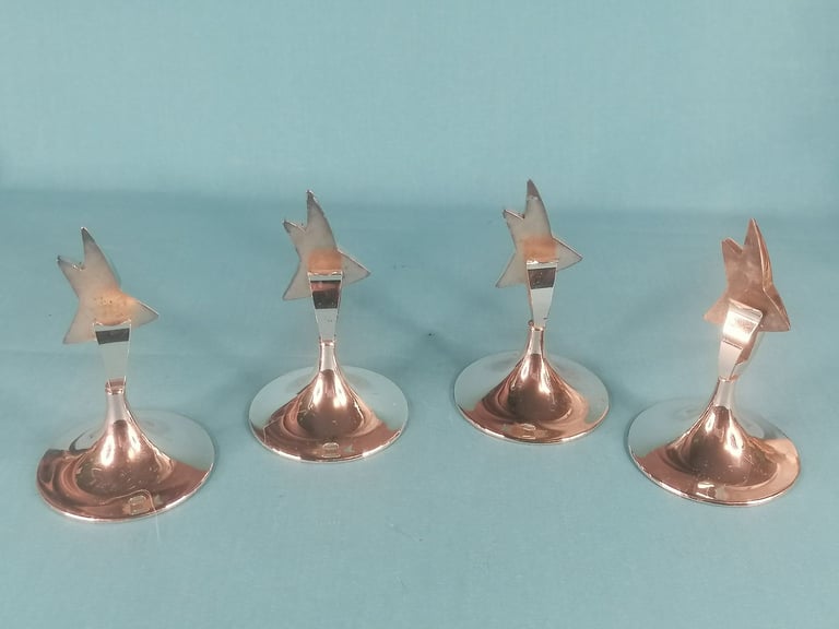 Stainless steel STAR PLACE CARD HOLDER. As seen.