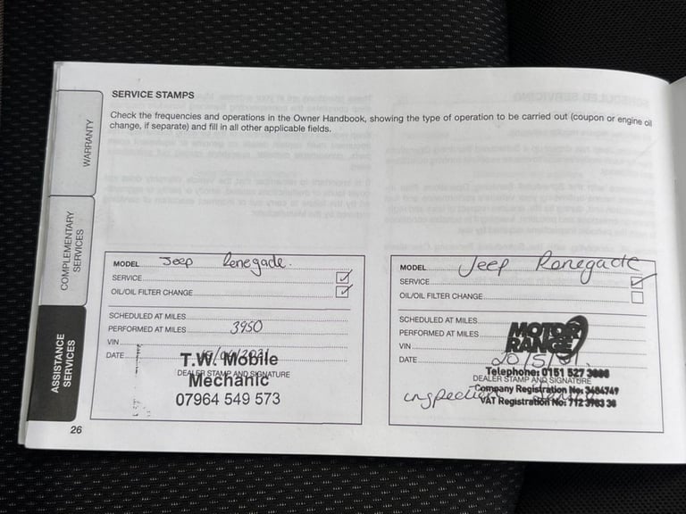 2019 19 JEEP RENEGADE 1.0 GSE T3 LONGITUDE SUV 5DR PETROL MANUAL EURO 6 (S/S) (1