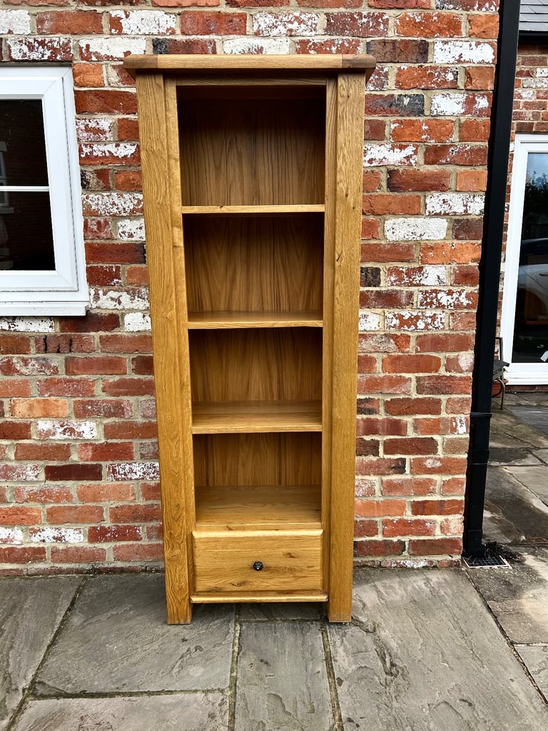 image for Rustic Solid Oak Tall Bookcase - Great Condition 