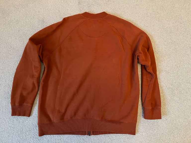 Burton Menswear terracotta fleece, zip front, large