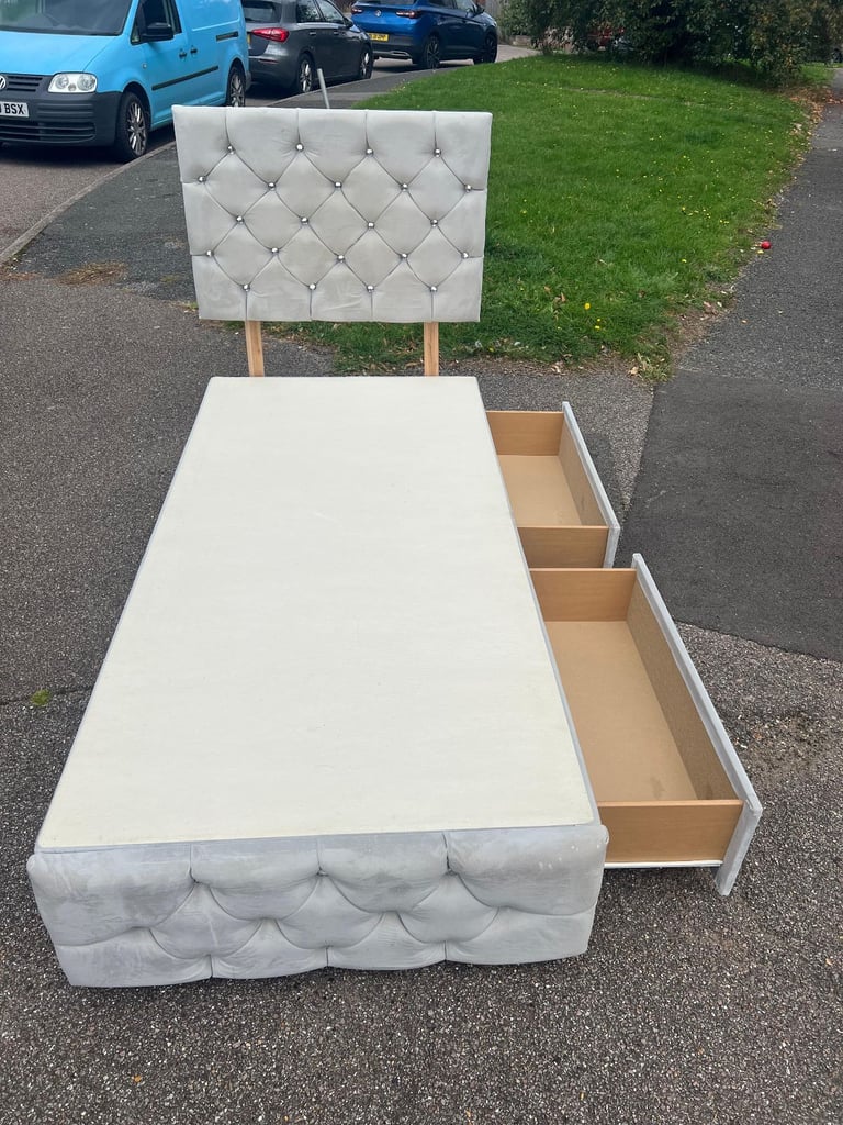 Single storage bed with mattress for sale 