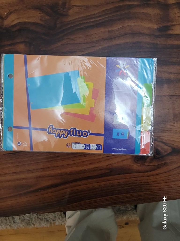 image for 🌈 VIQUEL Happy Fluo A5 4-Tab Divider Set - Organize & Save!